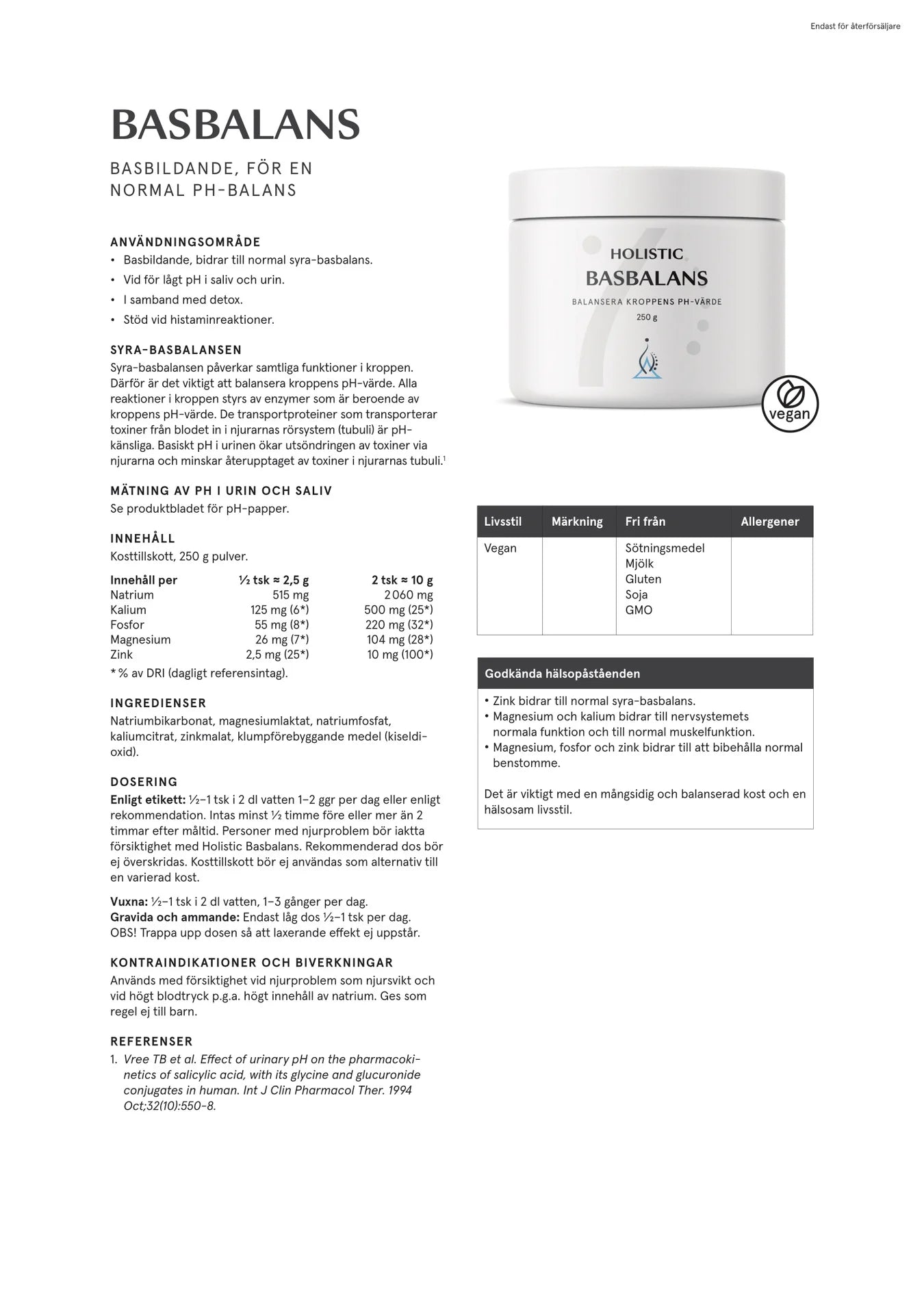 Base balance, 250 g powder, Holistic