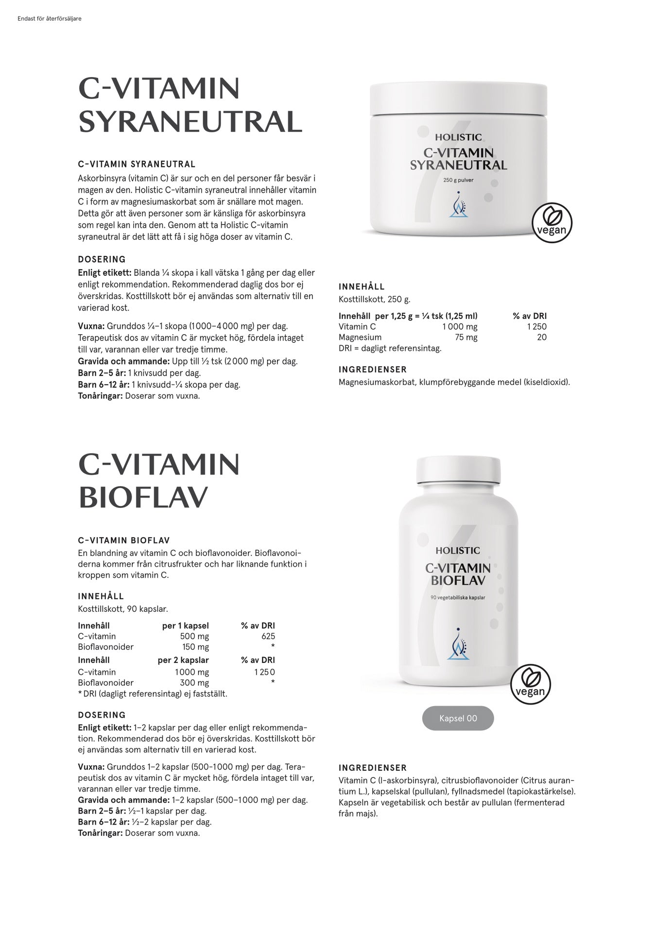 C-vitamin bioflav, 90 kapslar, Holistic