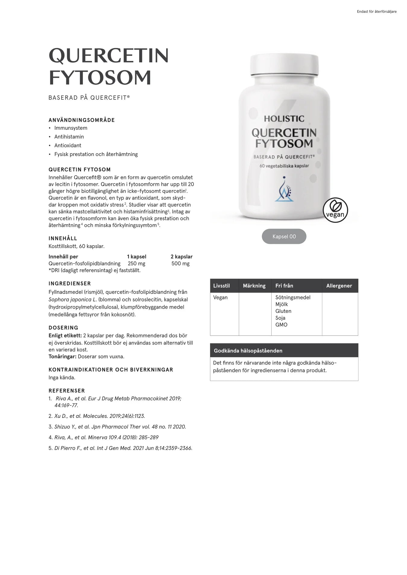 Quercetin fytosom, 60 kapslar, Holistic