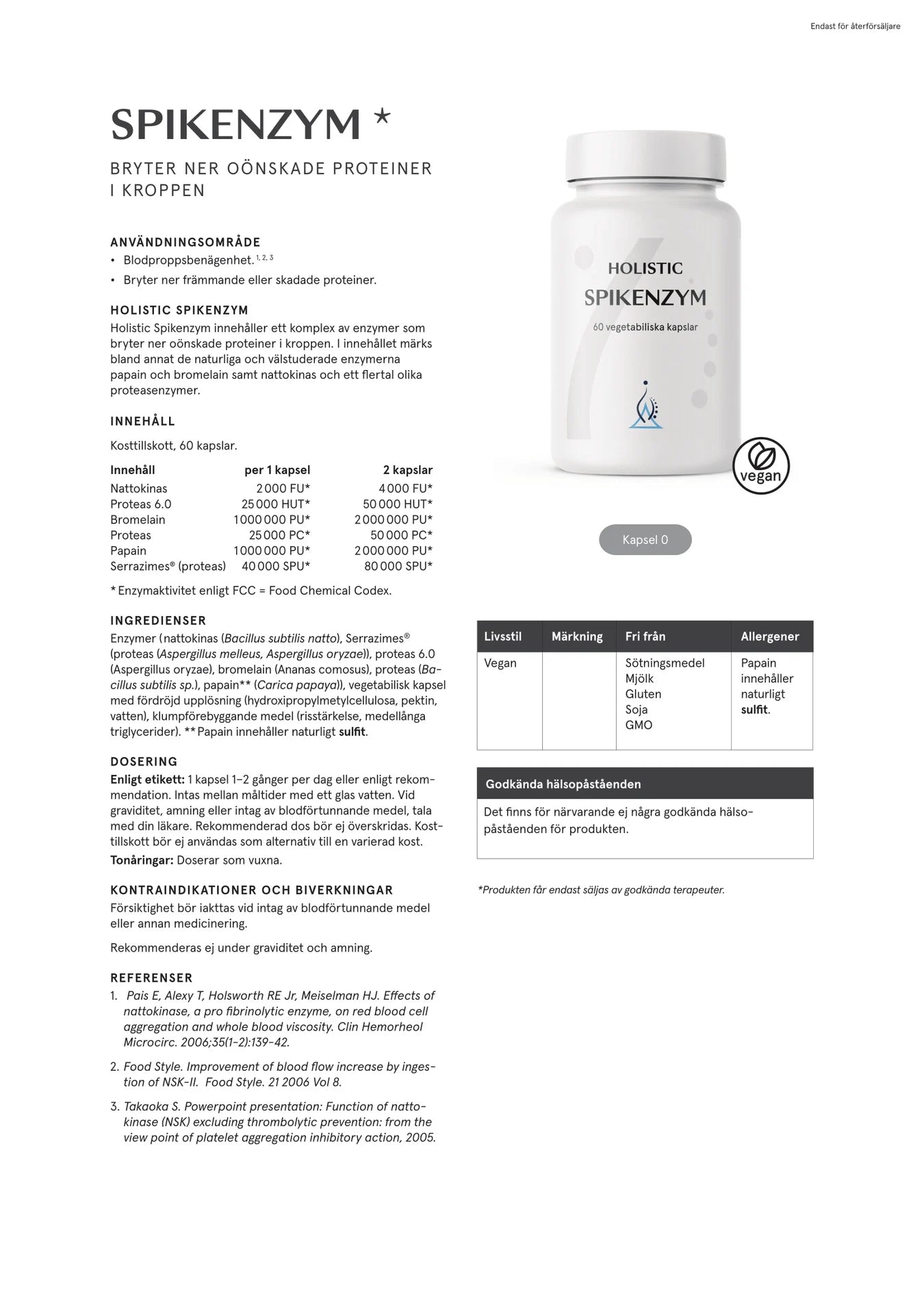 Spikenzym®, 30 kapslar, Holistic