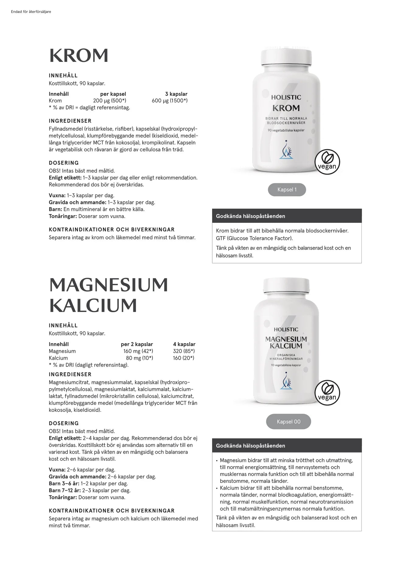 Krom, 90 kapslar, Holistic