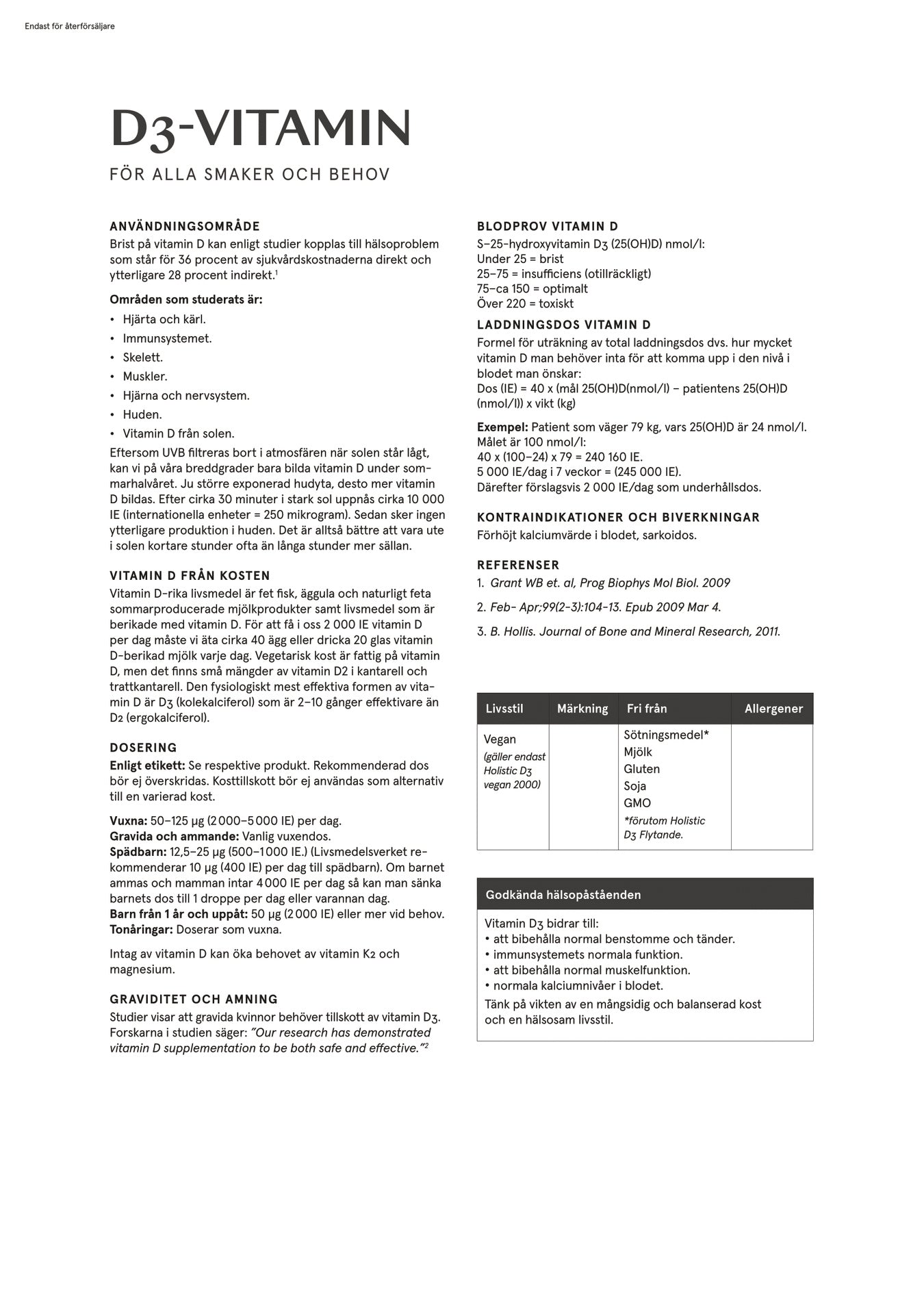 D3-vitamin 2000, 180 kapslar, Holistic