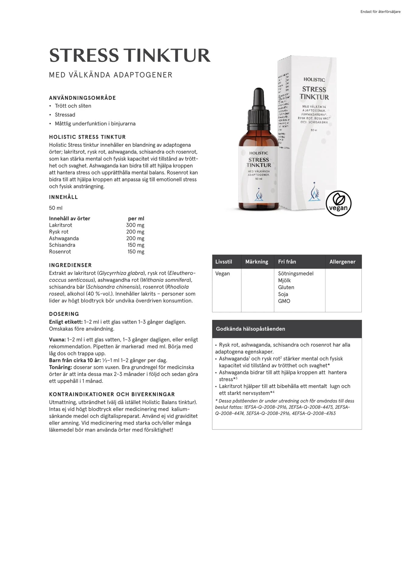 Stress tinktur, 50 ml, Holistic