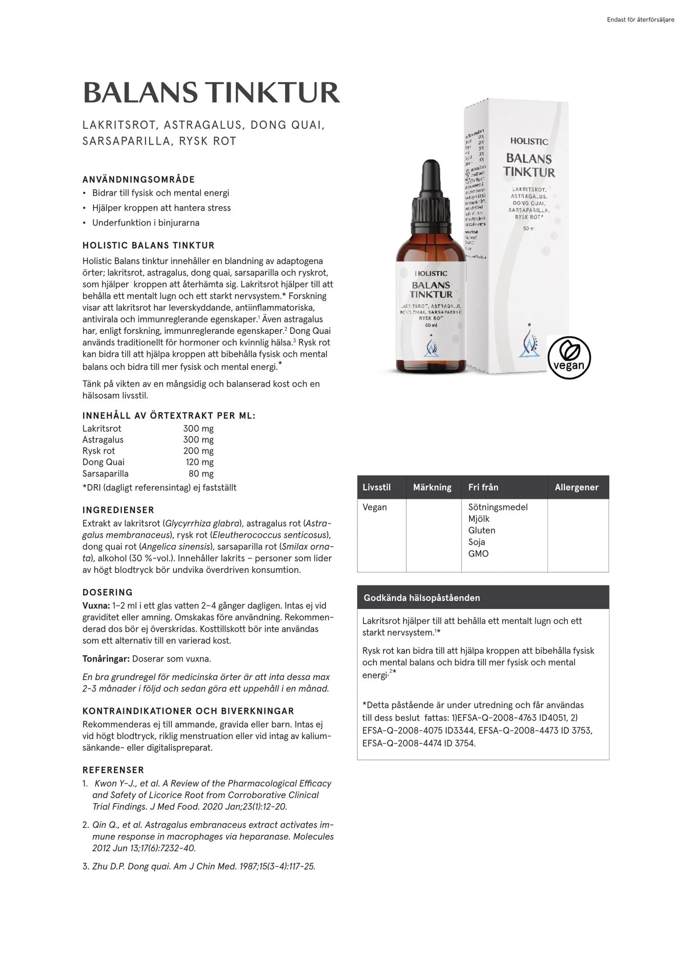Balans tinktur, 50 ml, Holistic