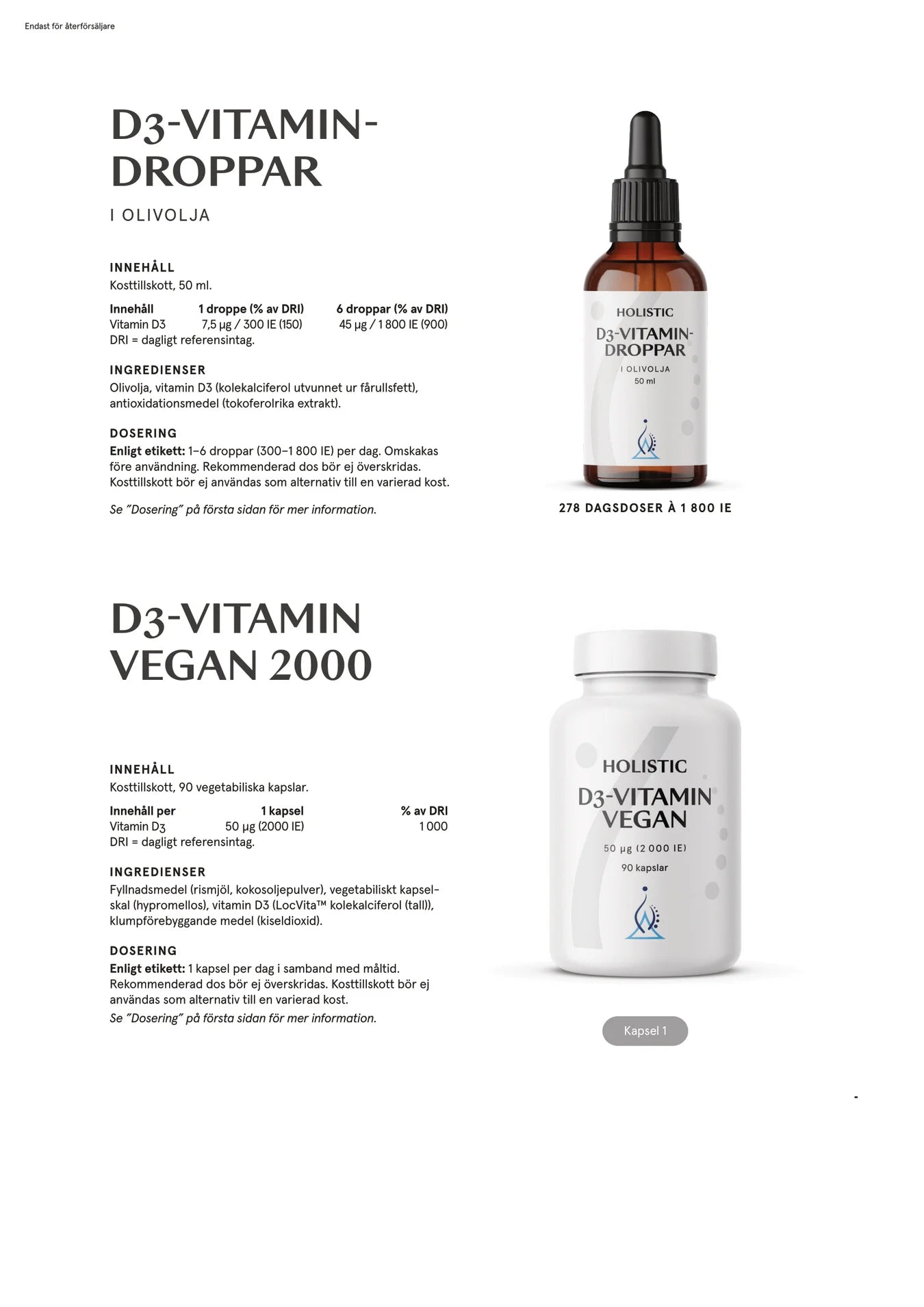 D3-vitamin vegan 2000, 90 kapslar, Holistic