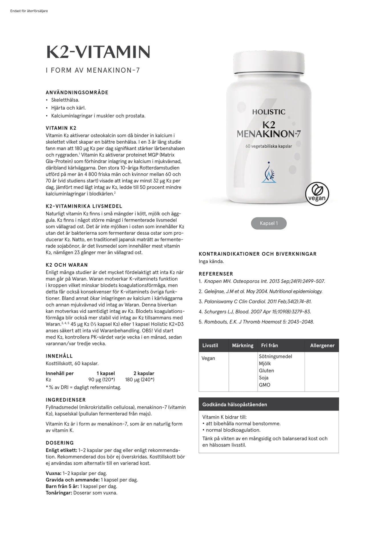K2, 60 kapslar, Holistic