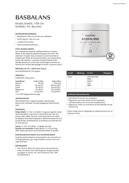 Holistic, Basbalans, 250 g pulver