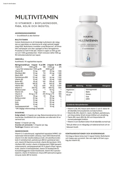 Holistic, Multivitamin, 90 kapslar