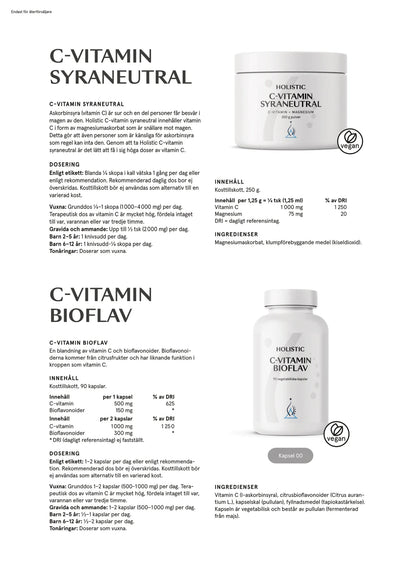 Holistic, C-vitamin syraneutral, 250 g