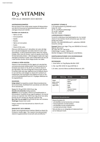 Holistic, D3-vitamin 2000, 90 kapslar