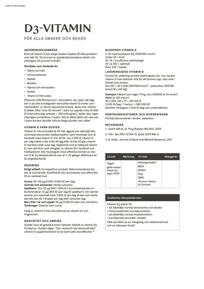 Holistic, D3-vitamin 2000, 180 kapslar