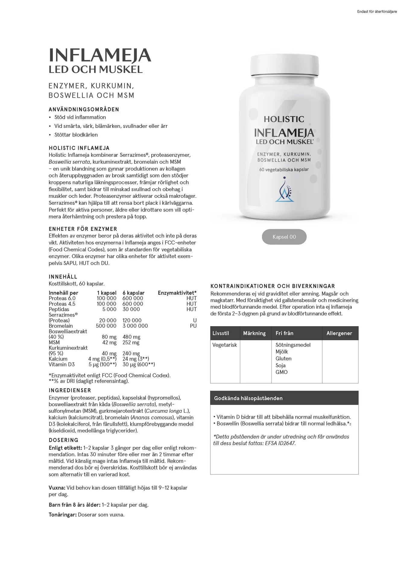 Inflameja, 60 kapslar, Holistic