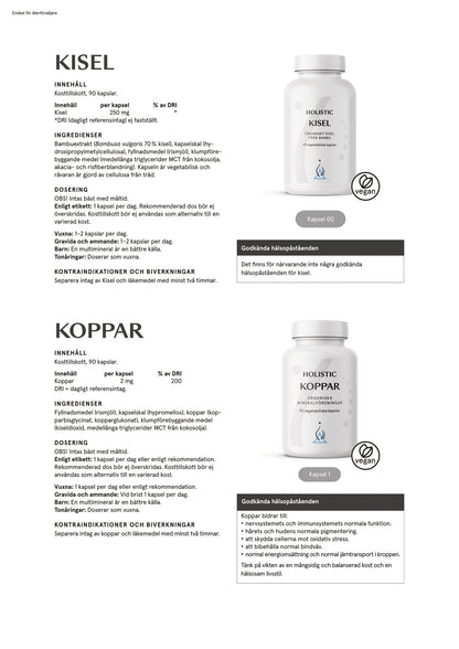 Holistic, Koppar 2 mg, 90 kapslar