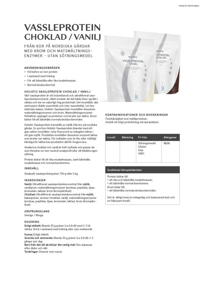 Holistic, Vassleprotein vanilj, 750 g