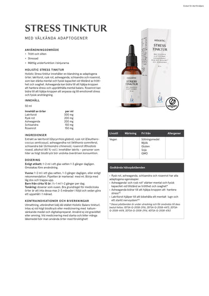 Holistic, Stress tinktur, 50 ml
