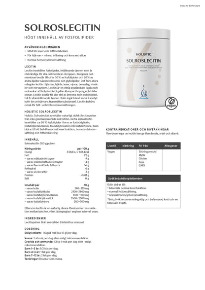 Holistic, Solroslecitin, 350 g