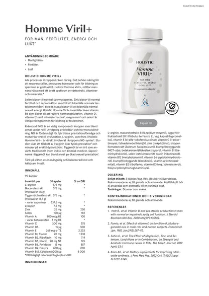 Holistic, Homme Viril+, 90 kapslar