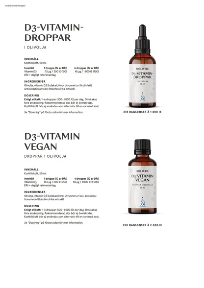 Holistic, D3-vitamin droppar, 50 ml