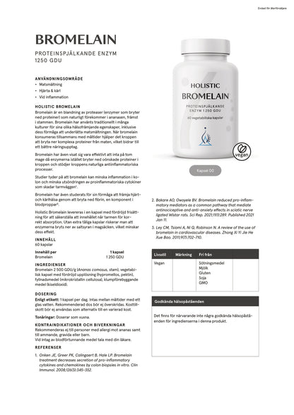 Holistic, Bromelain, 60 kapslar