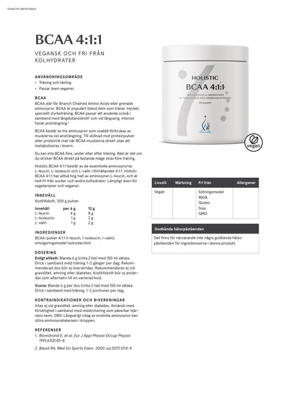Holistic, BCAA 4:1:1, 300 g
