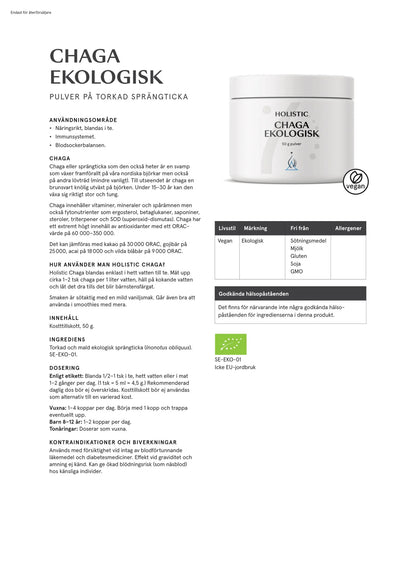 Holistic, Chaga ekologisk, 50 g