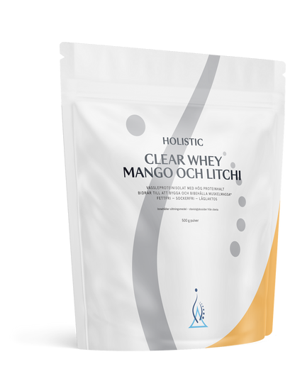 Holistic, Clear Whey vassleproteinisolat mango och litchi, 500g