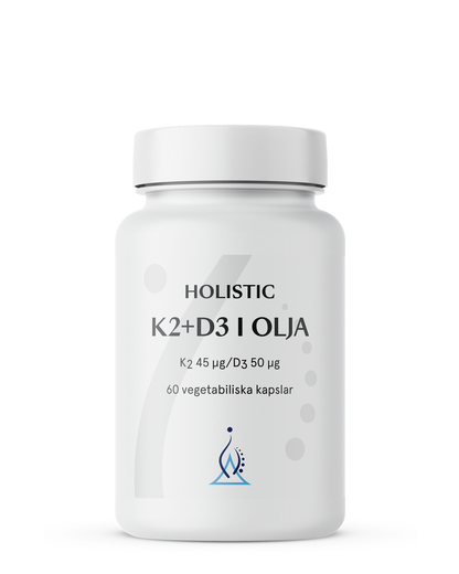 Holistic, K2+D3 i olja, 60 kapslar