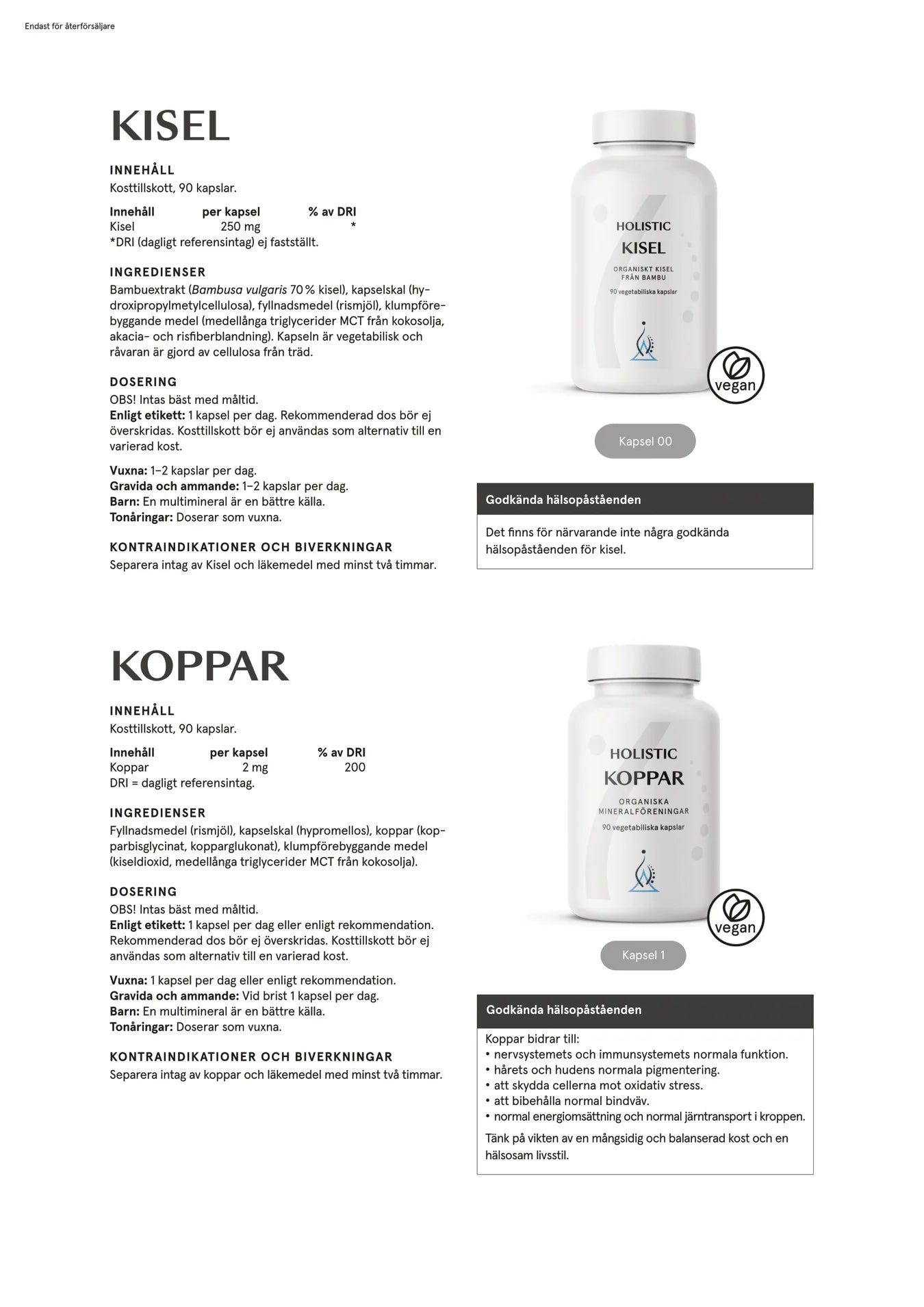Kisel 250 mg, 90 kapslar, Holistic