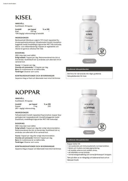 Holistic, Kisel 250 mg, 90 kapslar