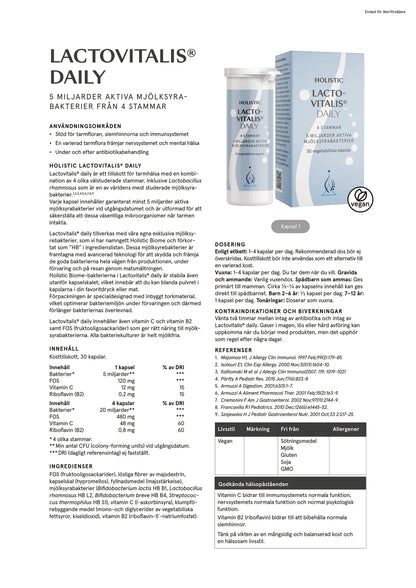 Holistic, Lactovitalis® daily, 30 kapslar
