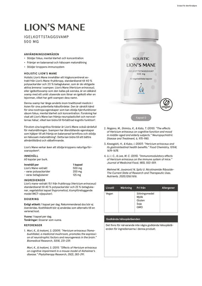 Holistic, Lion's mane, 60 kapslar