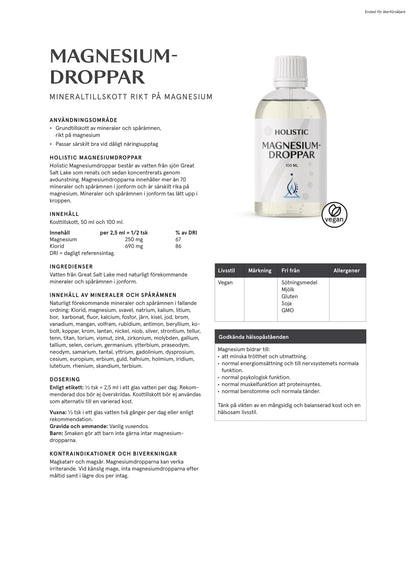 Holistic, Magnesiumdroppar, 50 ml