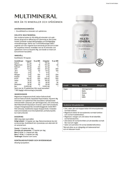 Holistic, Multimineral, 90 kapslar