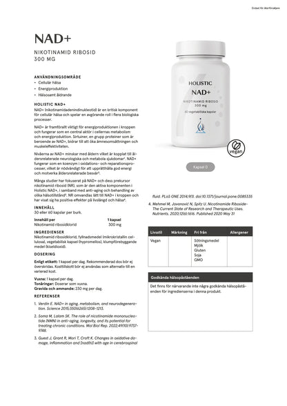 Holistic, NAD+, 60 kapslar