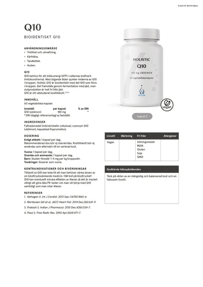 Holistic, Q10 180 mg, 60 kapslar