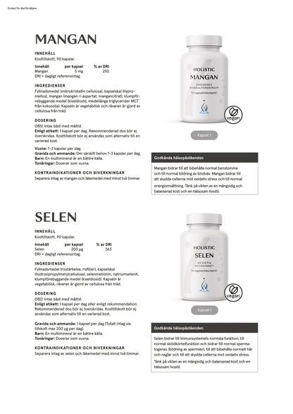 Holistic, Selen, 90 kapslar