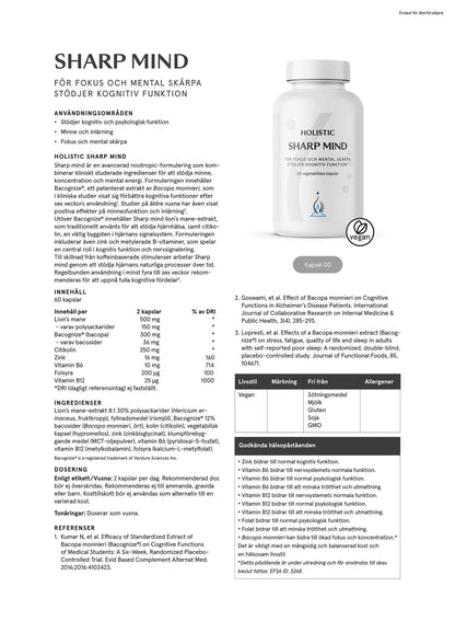 Holistic, Sharp Mind, 60 kapslar