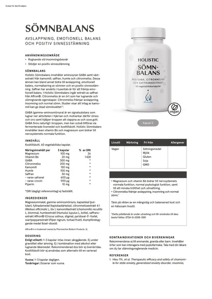 Holistic, Sömnbalans, 60 kapslar